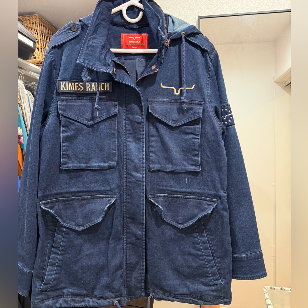 Kimes Ranch Dark Denim Utility Jacket